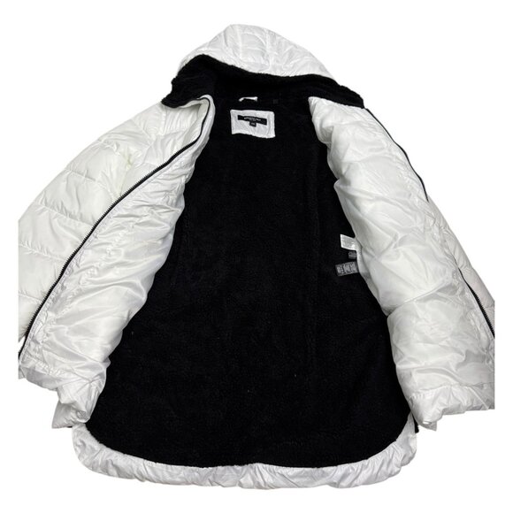 KENNETH COLE REACTION White Winter Puffer Parka Long Jacket Coat Womens Medium - Picture 6 of 6
